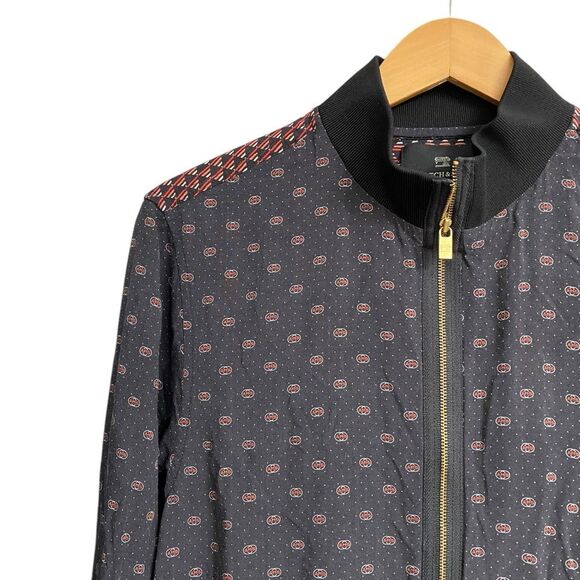 Scotch & Soda Men's 100% Viscose Full Zip Bomber Jacket Size S Black Amsterdam - Picture 3 of 16